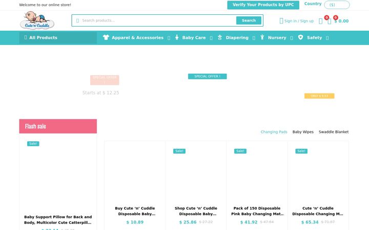 Screenshot of cutencuddle.com
