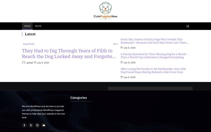 Screenshot of cutepuppiesnow.com
