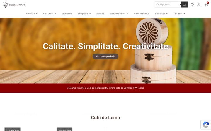 Screenshot of cutiidelemn.ro