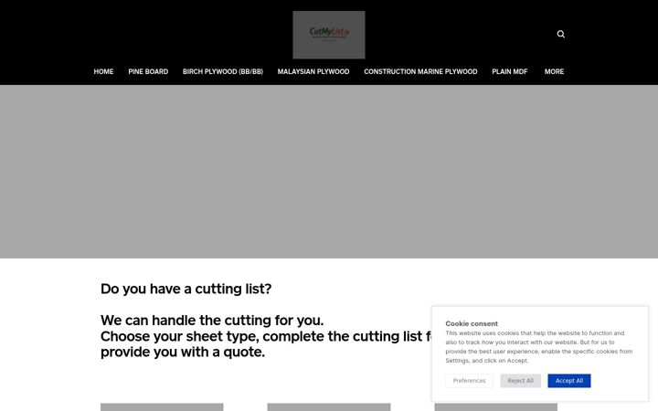 Screenshot of cutmylist.ie