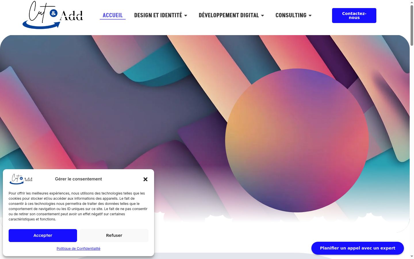 Screenshot del banner di consenso mostrato prima di qualsiasi interazione