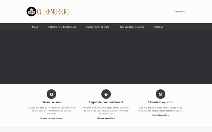 Screenshot of cutremure.ro
