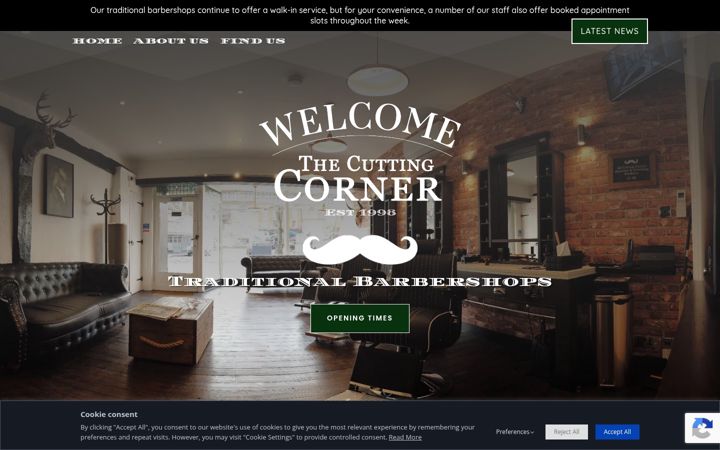 Screenshot of cutting-corner.co.uk