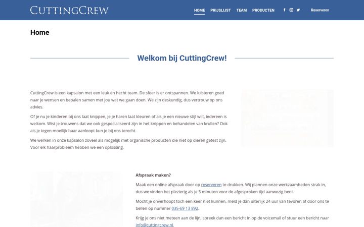 Screenshot of cuttingcrew.nl