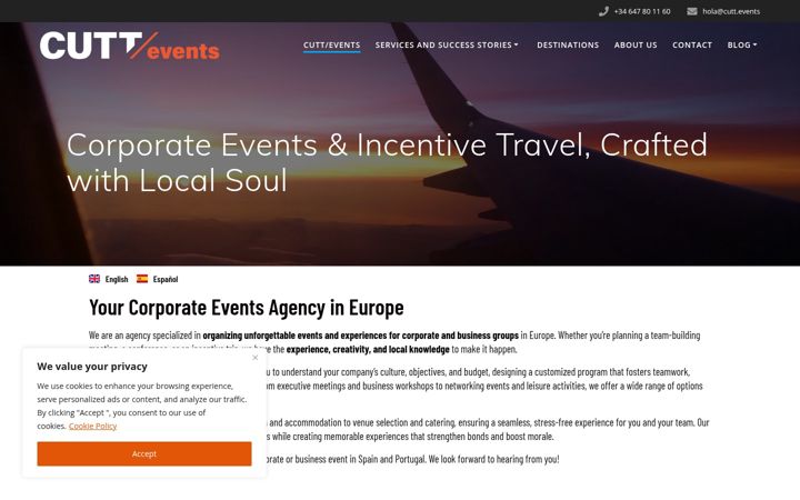 Screenshot of cuttingedge-events.com