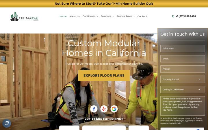 Screenshot of cuttingedgehomes.net