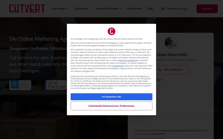 Screenshot of cutvert.de