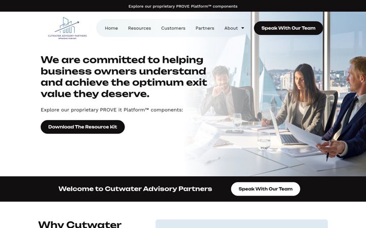 Screenshot of cutwateradvisory.com