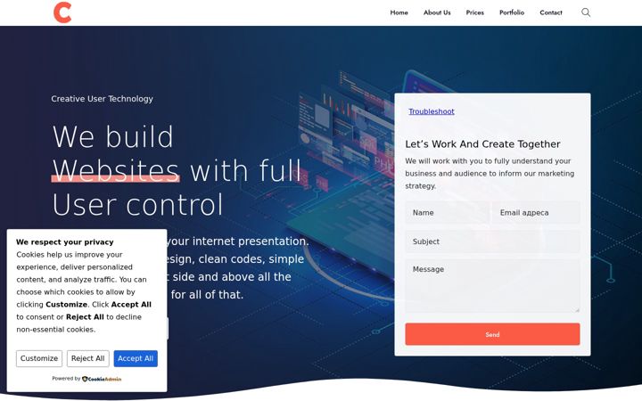 Screenshot of cutwebdesign.com