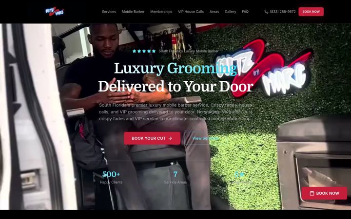 Screenshot of cutzbymarc305.com
