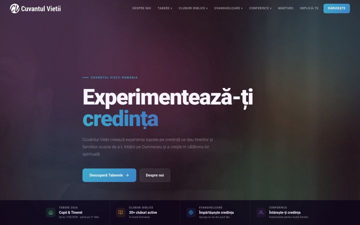 Screenshot of cuvantulvietii.ro