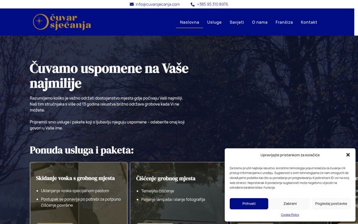 Screenshot of cuvarsjecanja.com