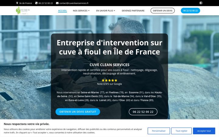 Screenshot van cuvecleanservices.fr