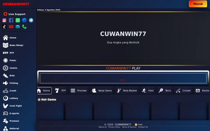 Screenshot ta' cuwanwin77.org