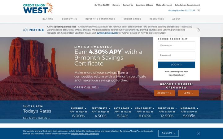 Screenshot of cuwest.org