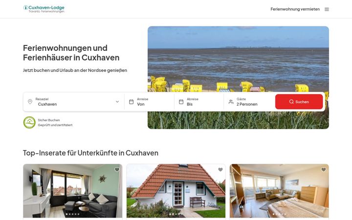 Screenshot of cuxhaven-lodge.de