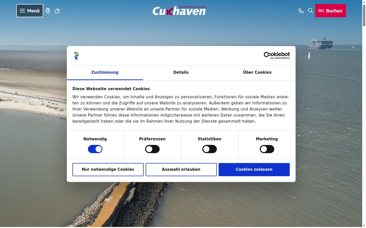 Capture d'écran de la bannière de consentement affichée avant toute interaction
