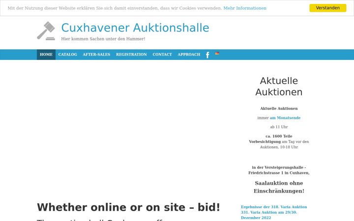 Screenshot of cuxhavener-auktionshalle.de