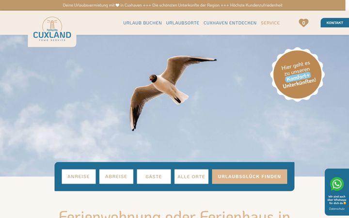 Screenshot of cuxland-fewo-service.de