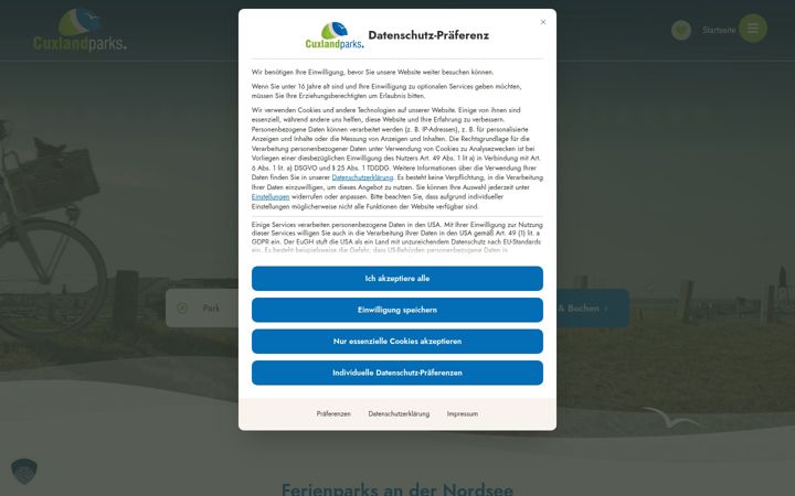Screenshot of cuxlandparks.de