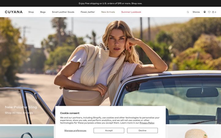 Screenshot of cuyana.com