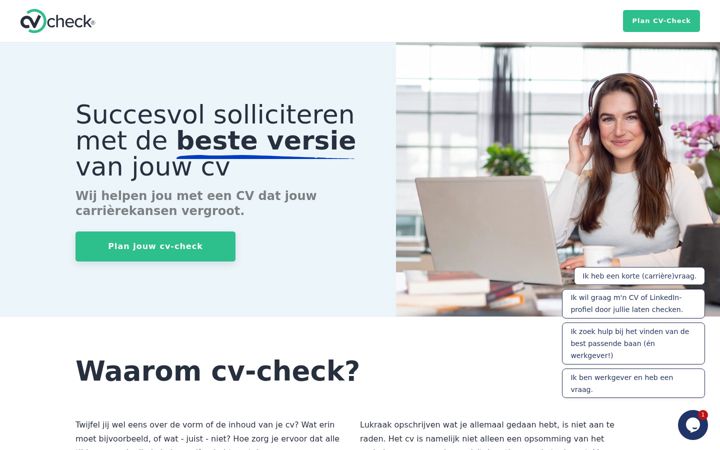 Screenshot of cv-check.nl