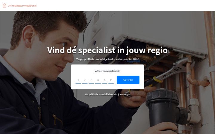 Screenshot of cv-installateurvergelijker.nl