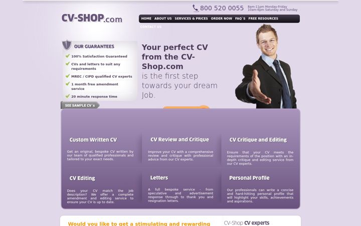 Screenshot of cv-shop.com