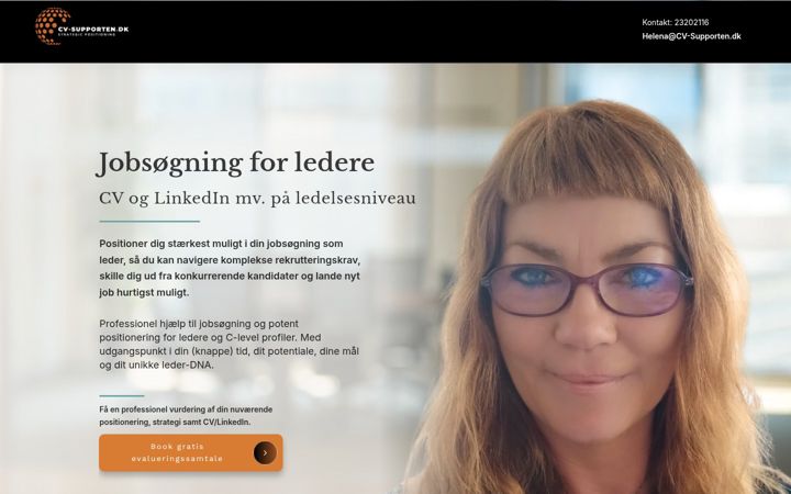 Screenshot di cv-supporten.dk