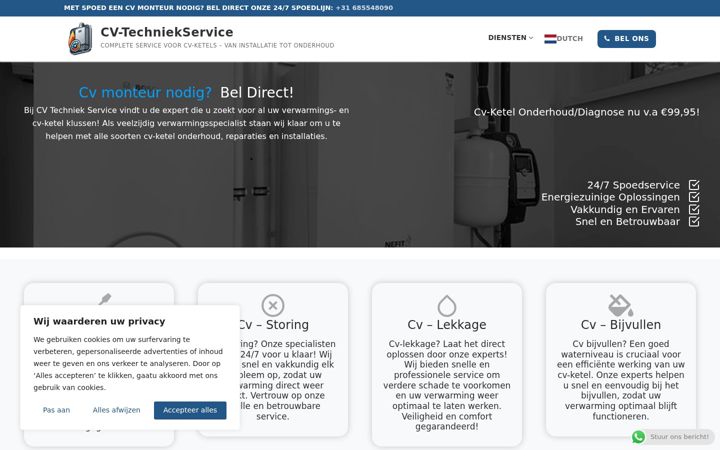Screenshot di cv-techniekservice.nl