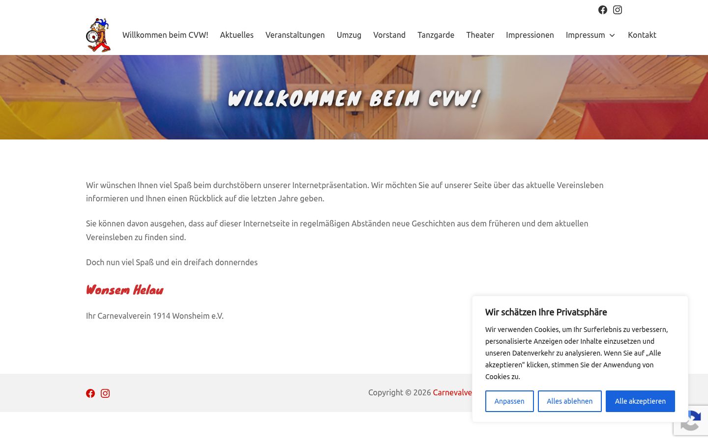 Screenshot del banner di consenso mostrato prima di qualsiasi interazione