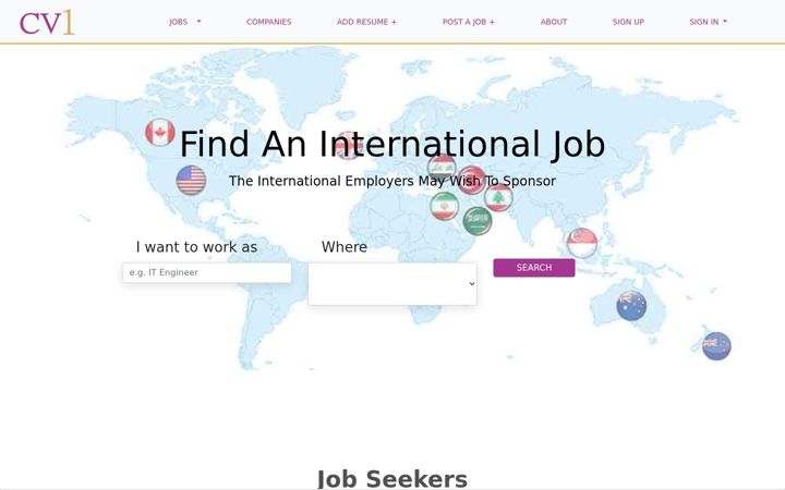 Screenshot of cv1.org
