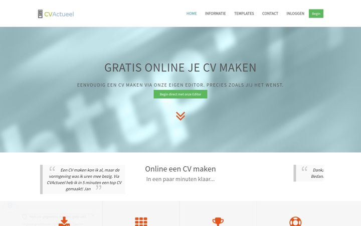 Screenshot of cvactueel.nl