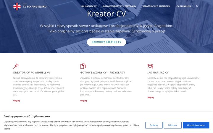 Screenshot of cvangielski.pl