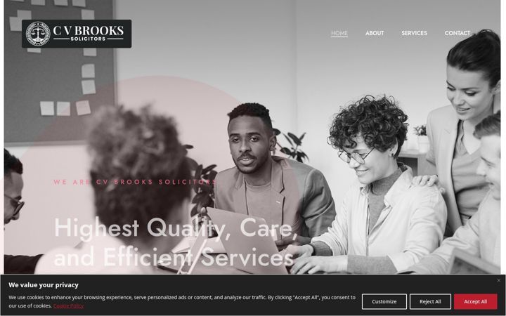 Screenshot of cvbrooksolicitors.co.uk