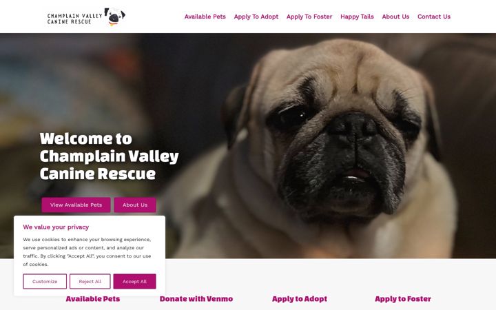Screenshot of cvcaninerescue.org