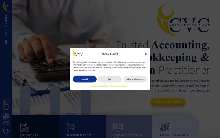 Snímek obrazovky cvcc.co.za