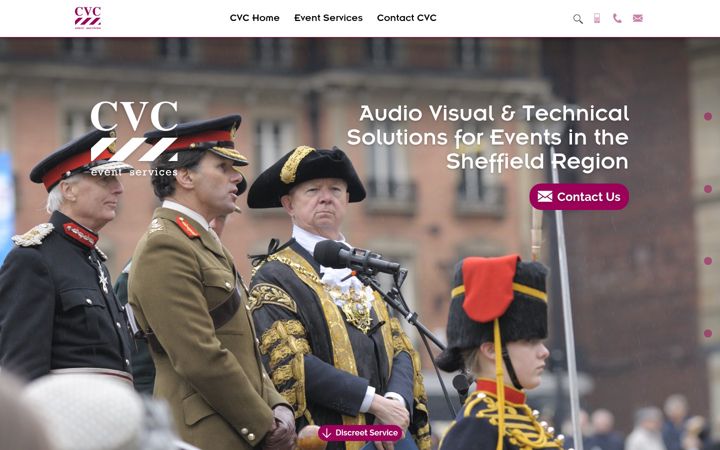 Screenshot of cvceventservices.co.uk