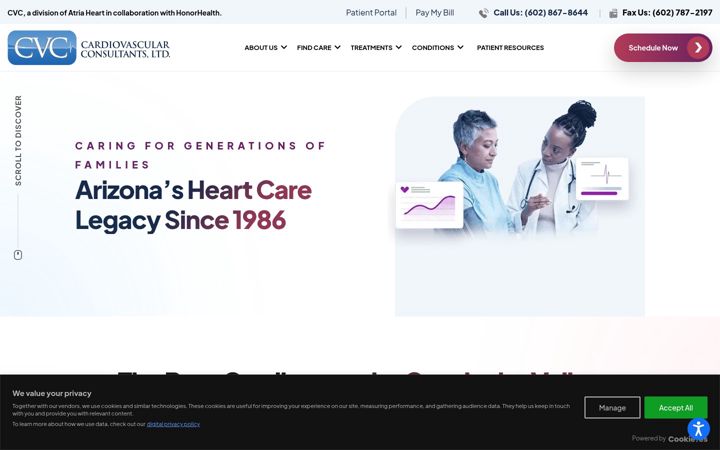 Screenshot of cvcheart.com