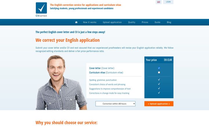 Screenshot of cvcorrect.com