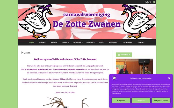 Screenshot di cvdezottezwanen.nl