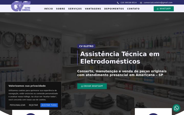 Screenshot of cveletro.com.br
