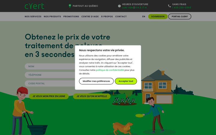 Screenshot stránky cvert.ca