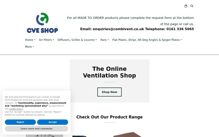 Screenshot of cveshop.co.uk