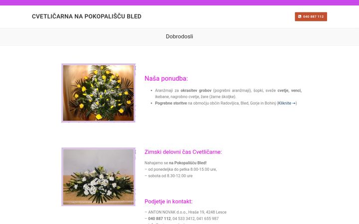 Screenshot von cvetlicarna-na-pokopaliscu-bled.si