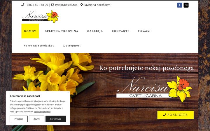 Screenshot von cvetlicarna-narcisa.si
