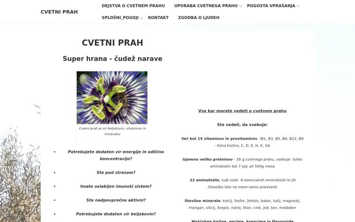 Screenshot di cvetni-prah.si