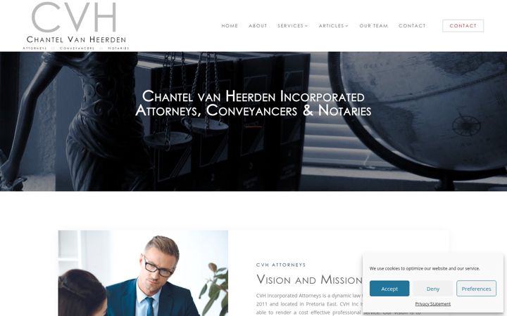 Snímek obrazovky cvhattorneys.co.za