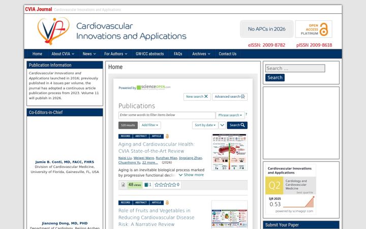 Screenshot von cvia-journal.org