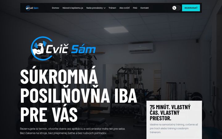 Screenshot of cvicsam.sk